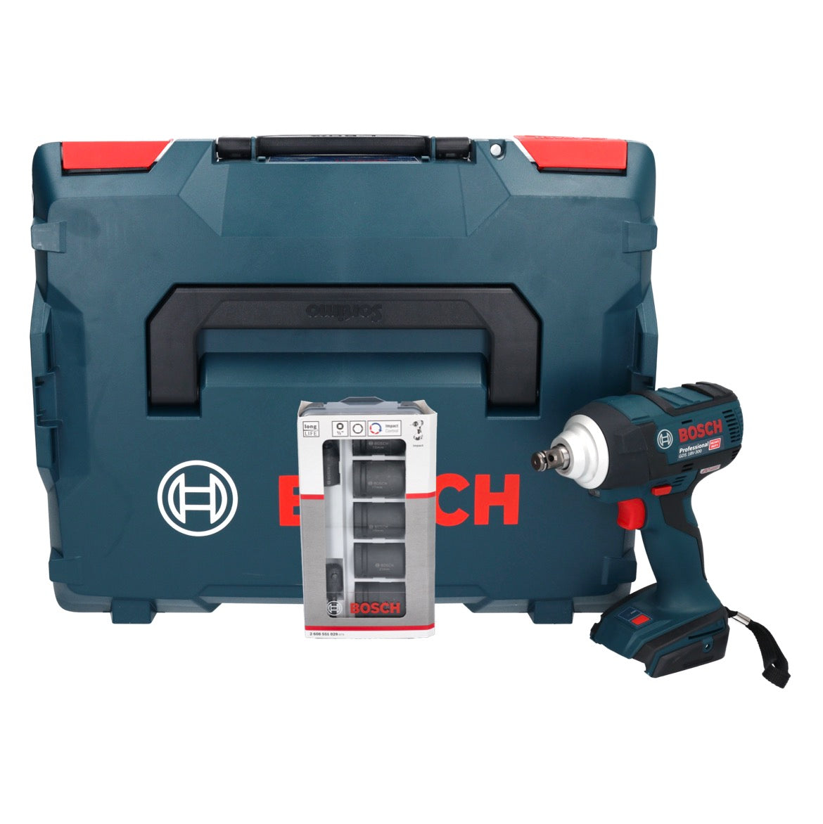 Bosch GDS 18V-300 Akku Schlagschrauber 18 V 300 Nm 1/2" Brushless + 7 tlg. Steckschlüssel Set + L-Boxx - ohne Akku, ohne Ladegerät - Toolbrothers