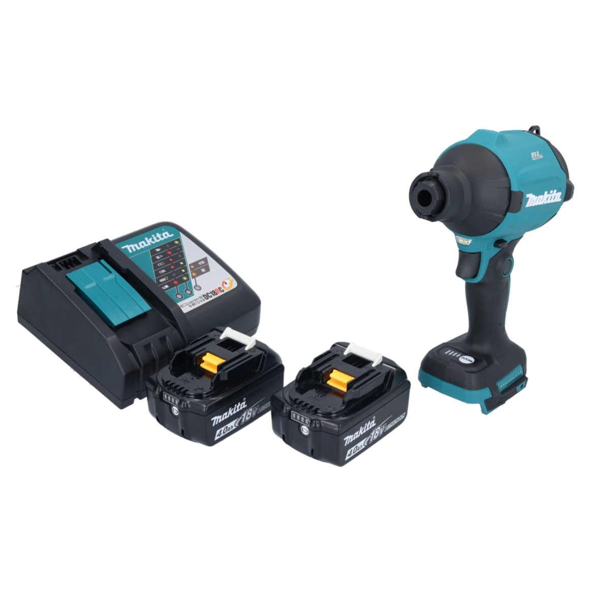 Makita DAS 180 RM Akku Gebläse 18 V Brushless + 2x Akku 4,0 Ah + Ladegerät - Toolbrothers