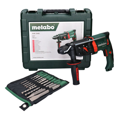 Metabo KHE 2445 Kombihammer 800 W 2,4 J SDS plus + 10 tlg. Bohrer und Meißel Set + Koffer - Toolbrothers