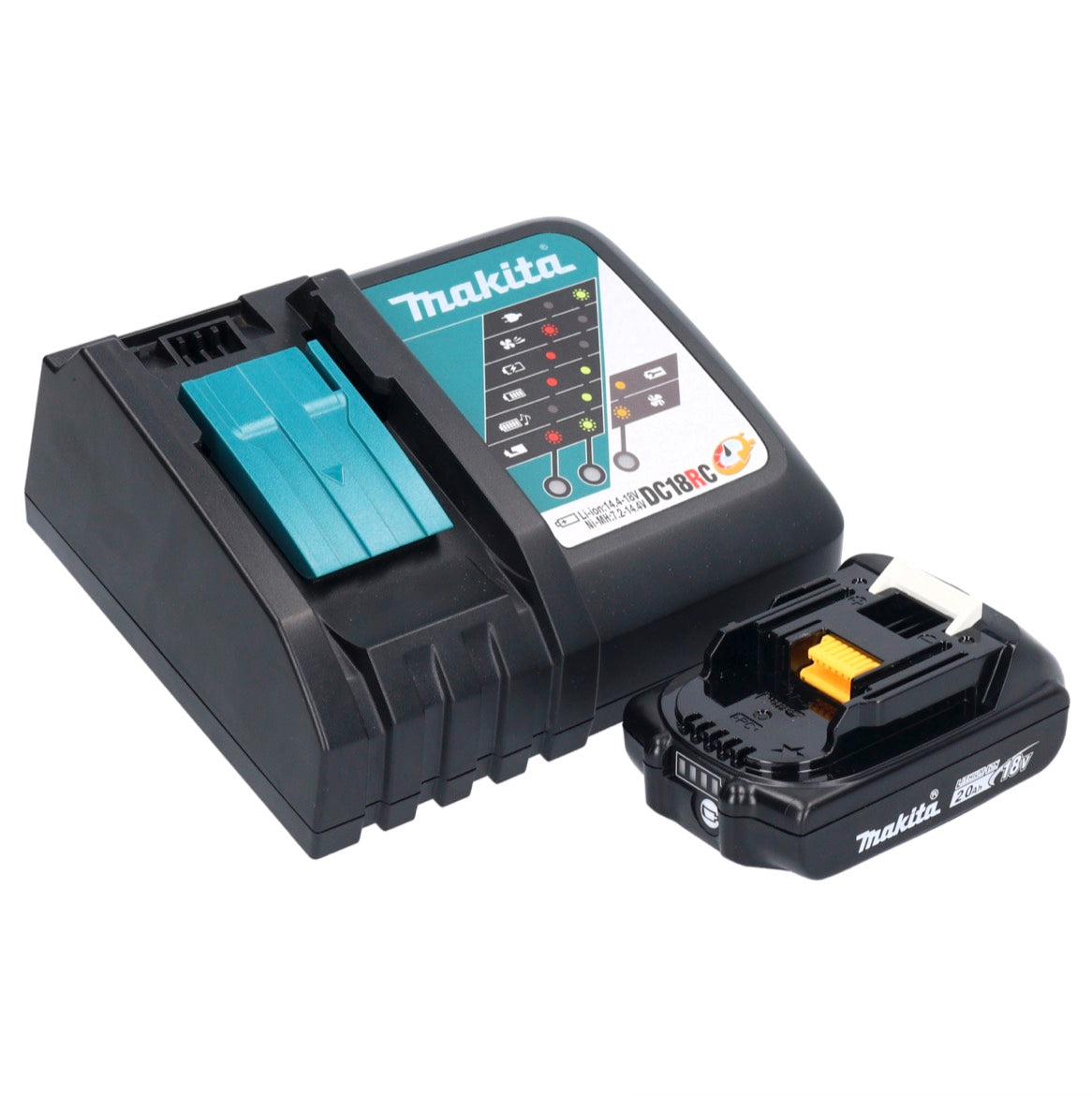 Makita DHP 484 RA1JB perceuse à percussion sans fil 18 V 54 Nm sans balais noir + 1x batterie 2,0 Ah + chargeur + Makpac