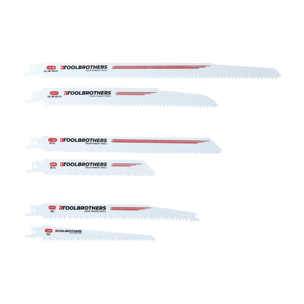 Toolbrothers SAWFISH Reciprosägen-Set 6-tlg. + Makita DJR 186 Z Akku Reciprosäge Säbelsäge 18 V Solo - ohne Akku, ohne Ladegerät - Toolbrothers