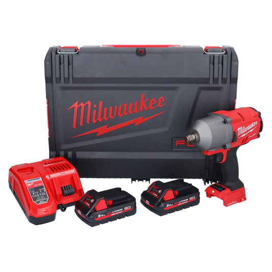 Clé à chocs sans fil Milwaukee M18 ONEFHIWF12-302X 18 V 1356 Nm 1/2" brushless + 2x batterie 3,0 Ah + chargeur + boîtier HD