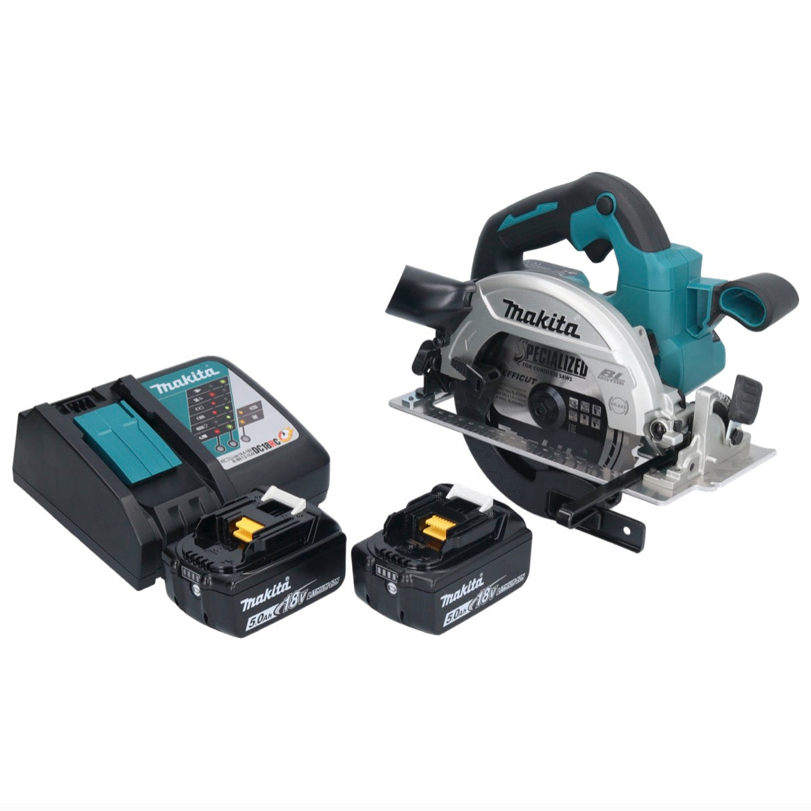 Makita DHS 661 RT Akku Handkreissäge 18 V 165 mm Brushless + 2x Akku 5,0 Ah + Ladegerät - Toolbrothers