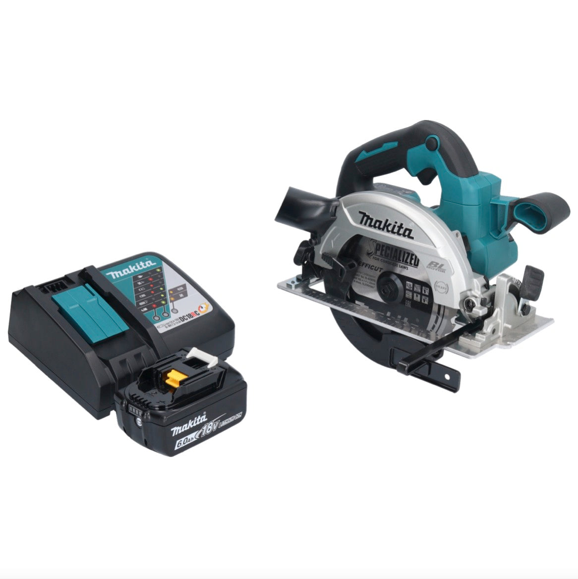 Makita DHS 661 RG1 Akku Handkreissäge 18 V 165 mm Brushless + 1x Akku 6,0 Ah + Ladegerät - Toolbrothers