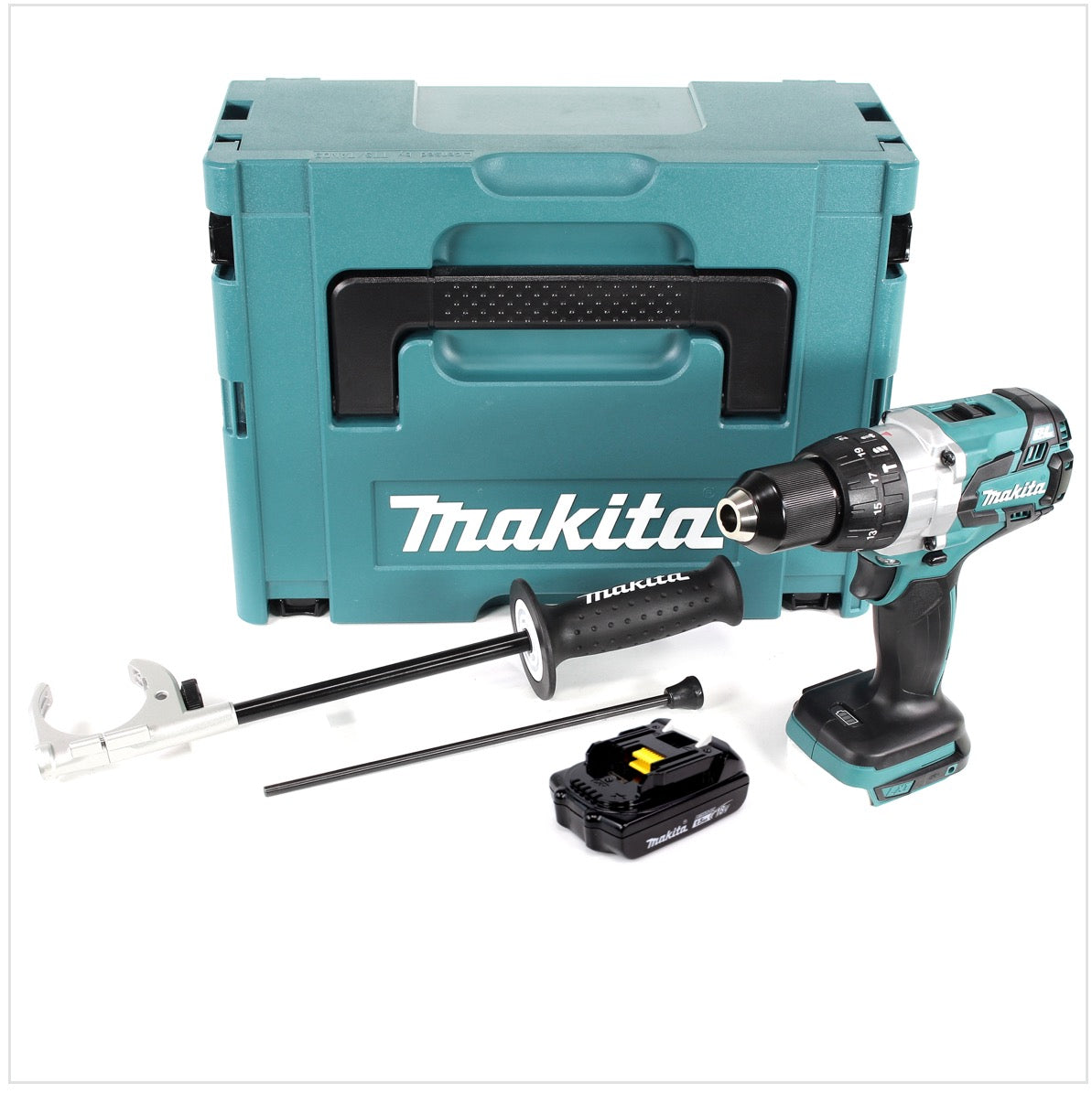 Makita DHP 481 Y1J 18 V Akku Schlagbohrschrauber Brushless 115 Nm im Makpac mit 1x 1,5Ah Li-Ion Akku ohne Ladegerät - Toolbrothers