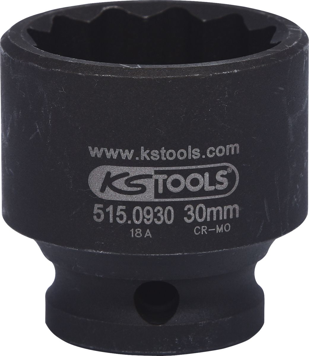 KS TOOLS 1/2" 12-kant-Kraft-Stecknuss, kurz, 30 mm ( 515.0930 ) - Toolbrothers