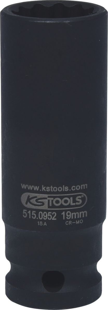 KS TOOLS 1/2" 12-kant-Kraft-Stecknuss, lang, 19 mm ( 515.0952 ) - Toolbrothers