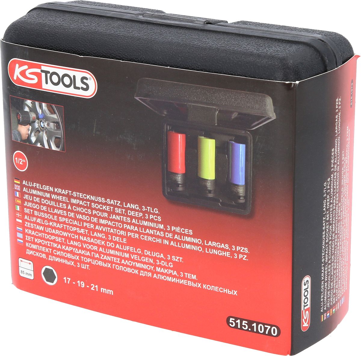 KS TOOLS 1/2" Alu-Felgen Kraft-Stecknuss-Satz robust, 3-tlg ( 515.1070 ) - Toolbrothers