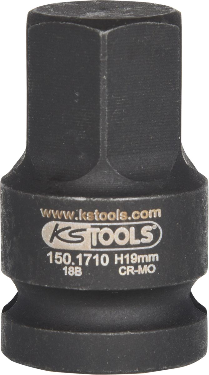 KS TOOLS 1/2" Kraft-Bit-Stecknuss, Innensechskant, 19mm ( 150.1710 ) - Toolbrothers