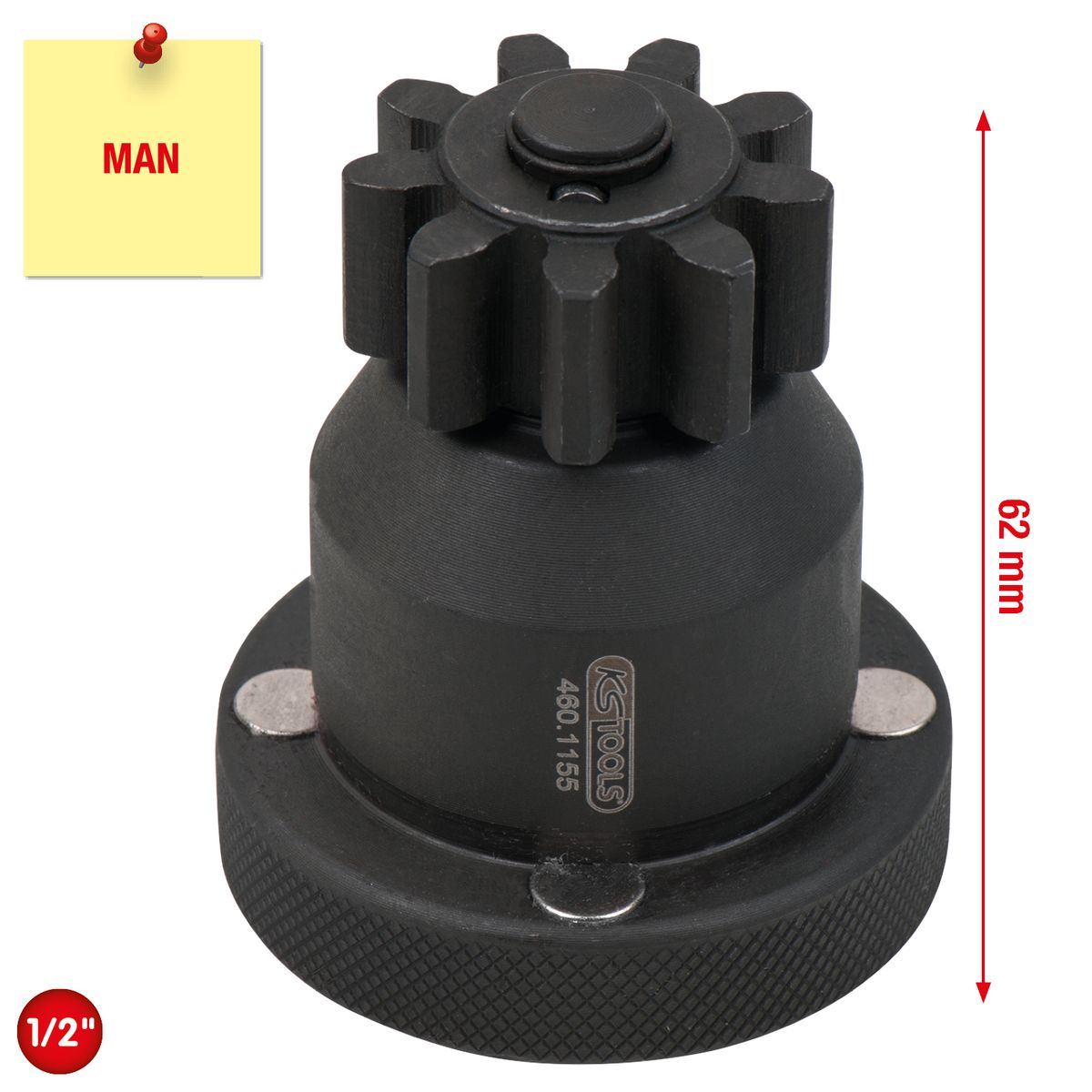 KS TOOLS 1/2" Motor-Durchdrehvorrichtung für MAN ( 460.1155 ) - Toolbrothers