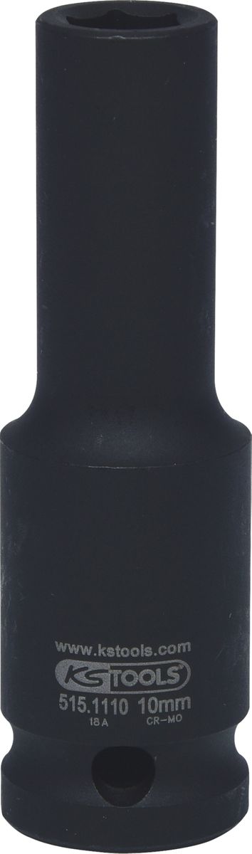 KS TOOLS 1/2" Sechskant-Kraft-Stecknuss, lang, 10mm ( 515.1110 ) - Toolbrothers