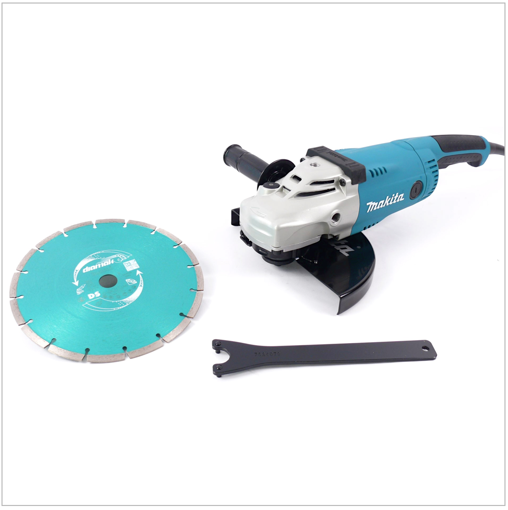 Makita GA 9020 S 2000 W 230 mm Winkelschleifer Softstart mit 1 x DIAMAK Diamantscheibe P-44155 - Toolbrothers