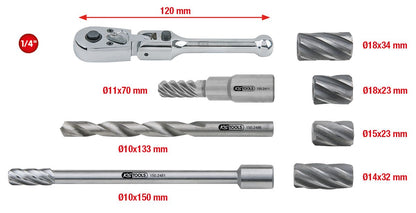 KS TOOLS 1/4" MASTER ABS-Sensoren-Reibahlen-Satz, 8-tlg ( 150.2410 ) - Toolbrothers