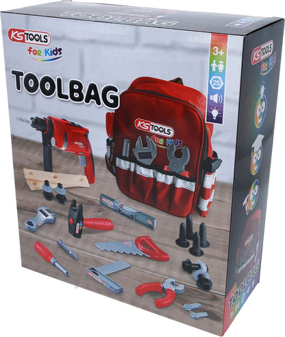 KS TOOLS Werkzeug-Rucksack für Kinder mit Sortiment, 25-tlg ( 100201 ) - Toolbrothers