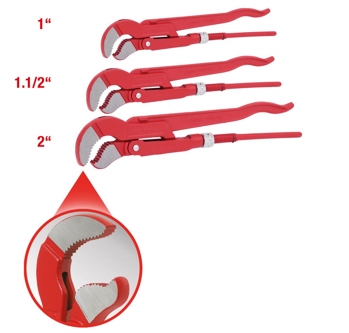 KS TOOLS Eckrohrzangen-Satz, 3-tlg ( 113.2100 ) - Toolbrothers