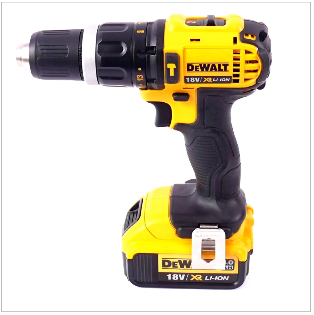 DeWalt DCD 785 M2 Akku Schlagbohrschrauber 18V 60Nm + 2x Akkus 4,0Ah, Ladegerät + 45 tlg. Bitset im Koffer - Toolbrothers