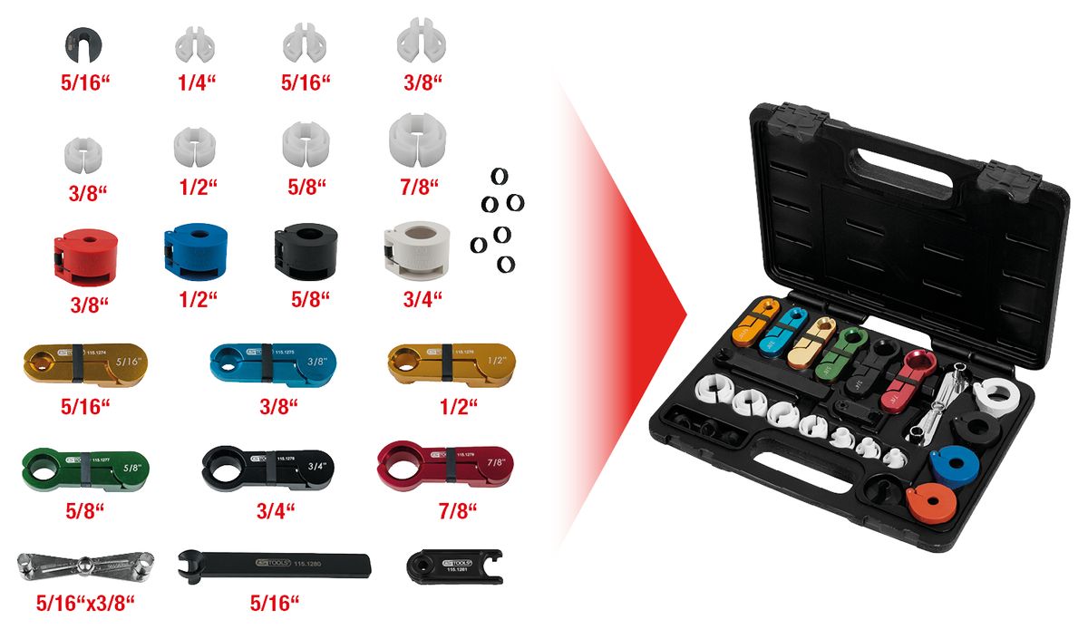 KS TOOLS Leitungsverbinder-Entrieglungs-Satz, 22-tlg ( 115.1260 ) - Toolbrothers