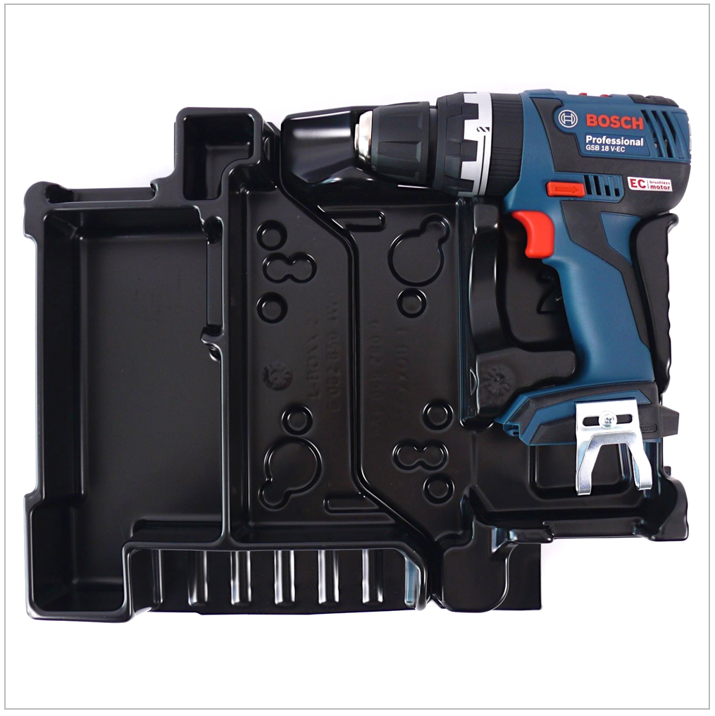 Bosch GSB 18 V-EC Professional 18 V Li-Ion Akku Schlagbohrschrauber - mit 2 tlg. Einlage für L-BOXX 06019D7100 - Toolbrothers