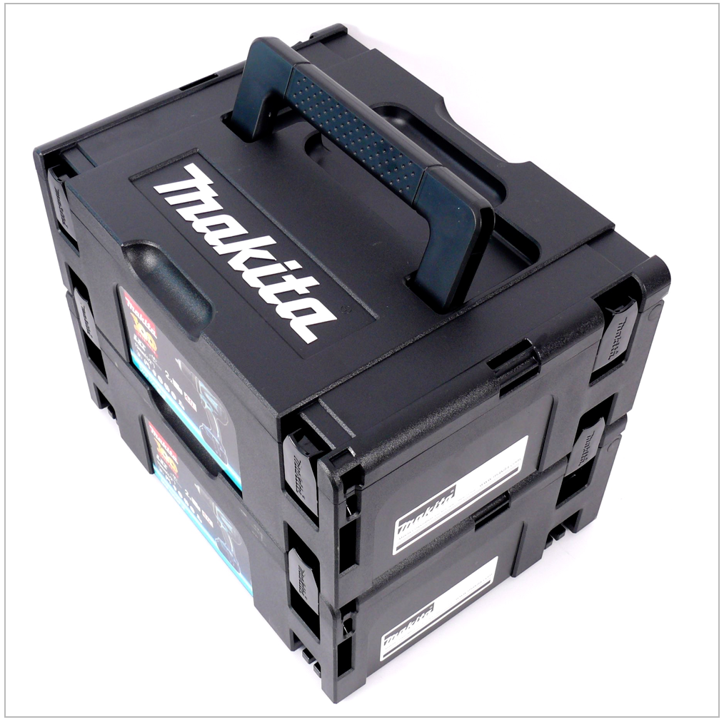 Makita MAKPAC 2 Systemkoffer 2er Set - Schwarz - ohne Einlage - Toolbrothers