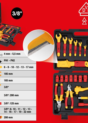 KS TOOLS Isolierter Werkzeug-Satz für Hybrid- und Elektrofahrzeuge, 26-tlg ( 117.1895 ) - Toolbrothers