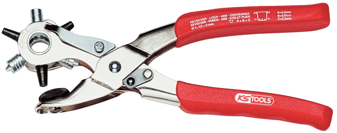 KS TOOLS Revolverloch- und Ösenzange, 220mm ( 118.0042 ) - Toolbrothers