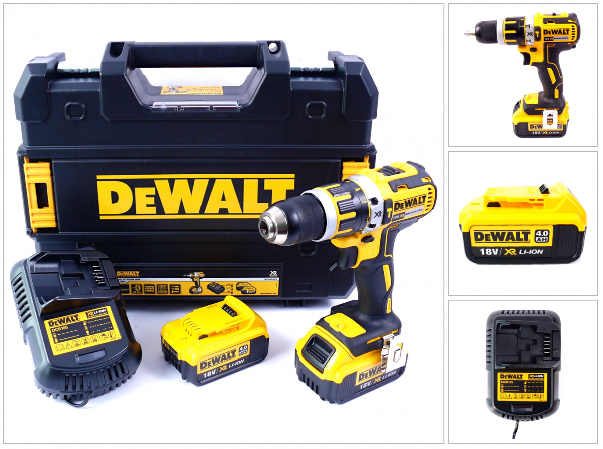 DeWalt DCD 795 M2 - 18 V Akku Schlagbohrschrauber mit 2x 4 Ah Akku, Ladegerät im TSTAK Koffer - Toolbrothers