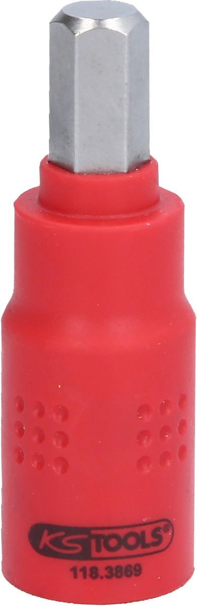 KS TOOLS 3/8" Isolierte Bit-Stecknuss Innensechskant, 10mm, 60mm lang ( 118.3869 ) - Toolbrothers