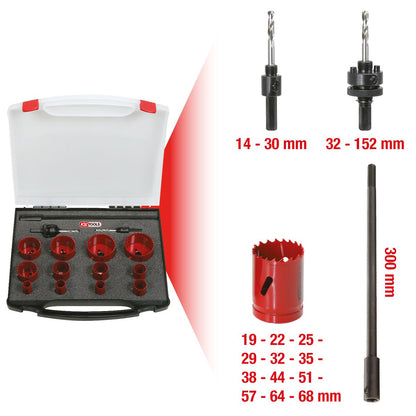 KS TOOLS Universal-Lochsägen-Satz, 15-tlg ( 129.5580 ) - Toolbrothers