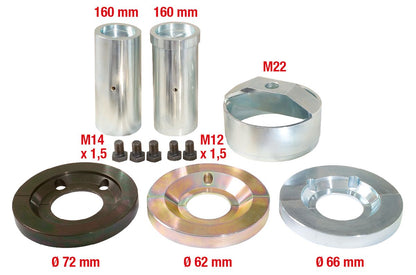 KS TOOLS Radlagerwerkzeug-Satz für VAG, 14-tlg ( 150.2130 ) - Toolbrothers