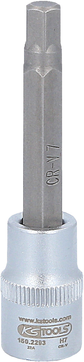 KS TOOLS 3/8" Bit-Stecknuss für Innensechskant-Schrauben am Bremssattel, 7 mm, 72 mm lang ( 150.2293 ) - Toolbrothers