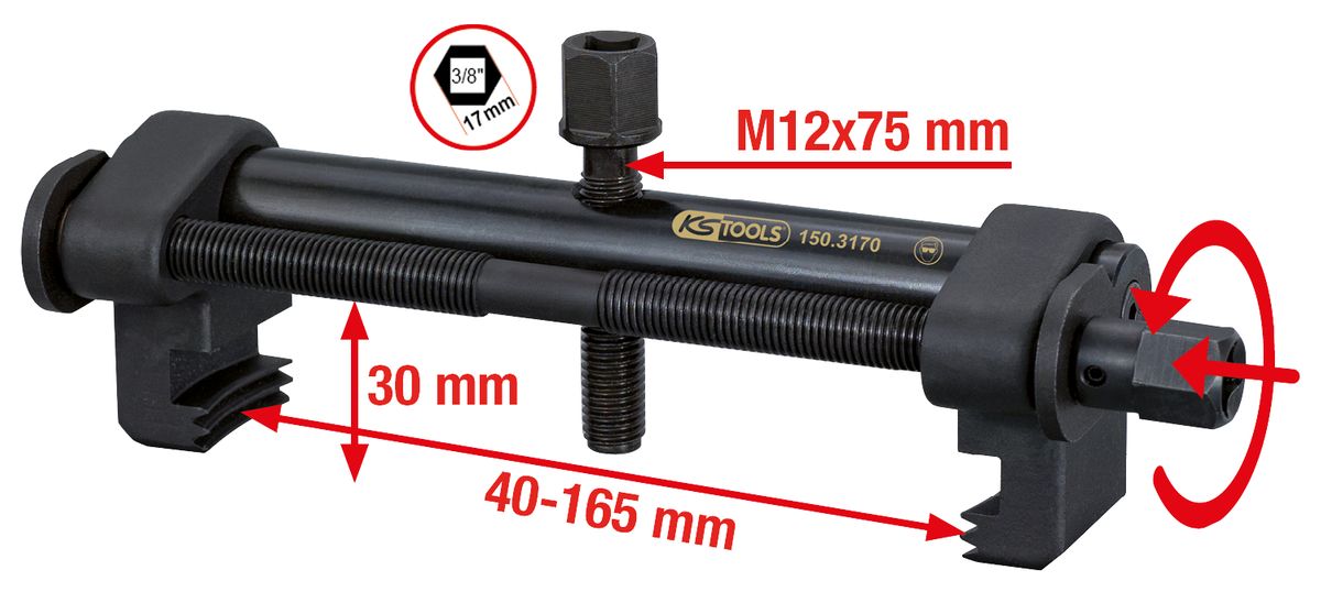 KS TOOLS Universal-Rillen-Riemenscheiben-Abzieher Ø 40-165 mm ( 150.3170 ) - Toolbrothers