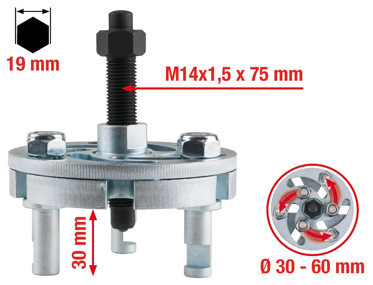 KS TOOLS Universal-Riemenscheiben-Abzieher, 3-armig, 30-60mm ( 150.3194 ) - Toolbrothers