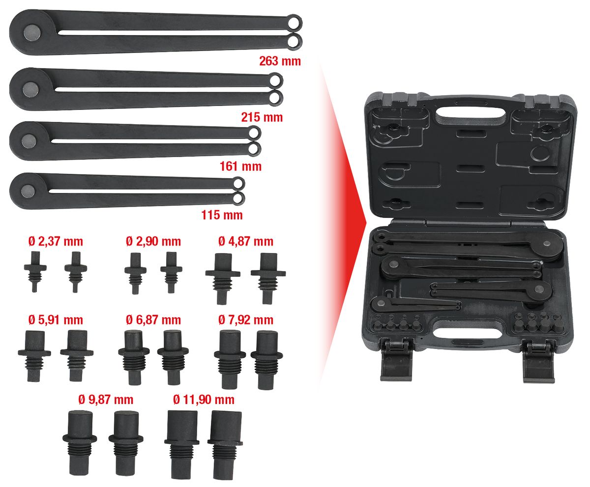 KS TOOLS jeu de tourne-écrous à deux trous, 20 pièces ( 150.3205 )