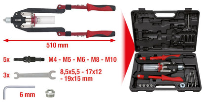 KS TOOLS Universal-Nietzangen-Satz, 17-tlg ( 150.9630 ) - Toolbrothers