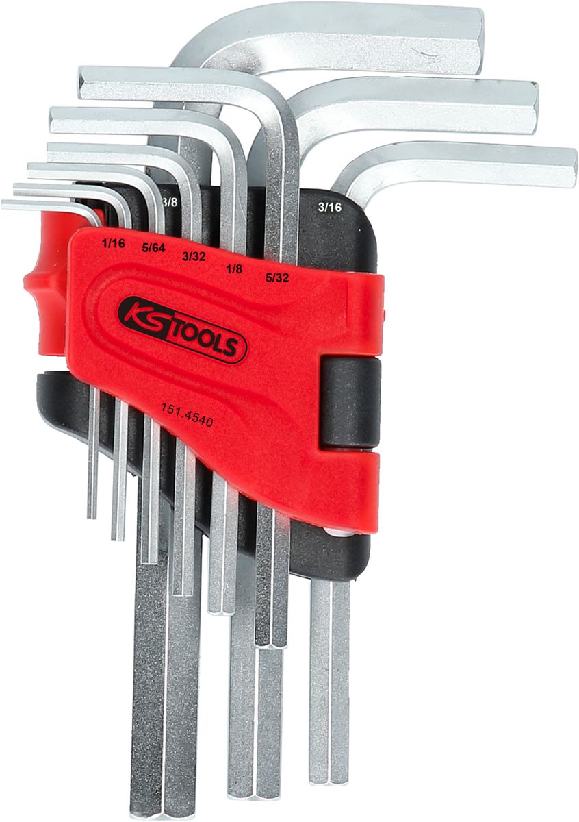 KS TOOLS Innensechskant-Winkelstiftschlüssel-Satz, im Klapphalter,9-tlg1/16"-3/8" ( 151.4540 ) - Toolbrothers