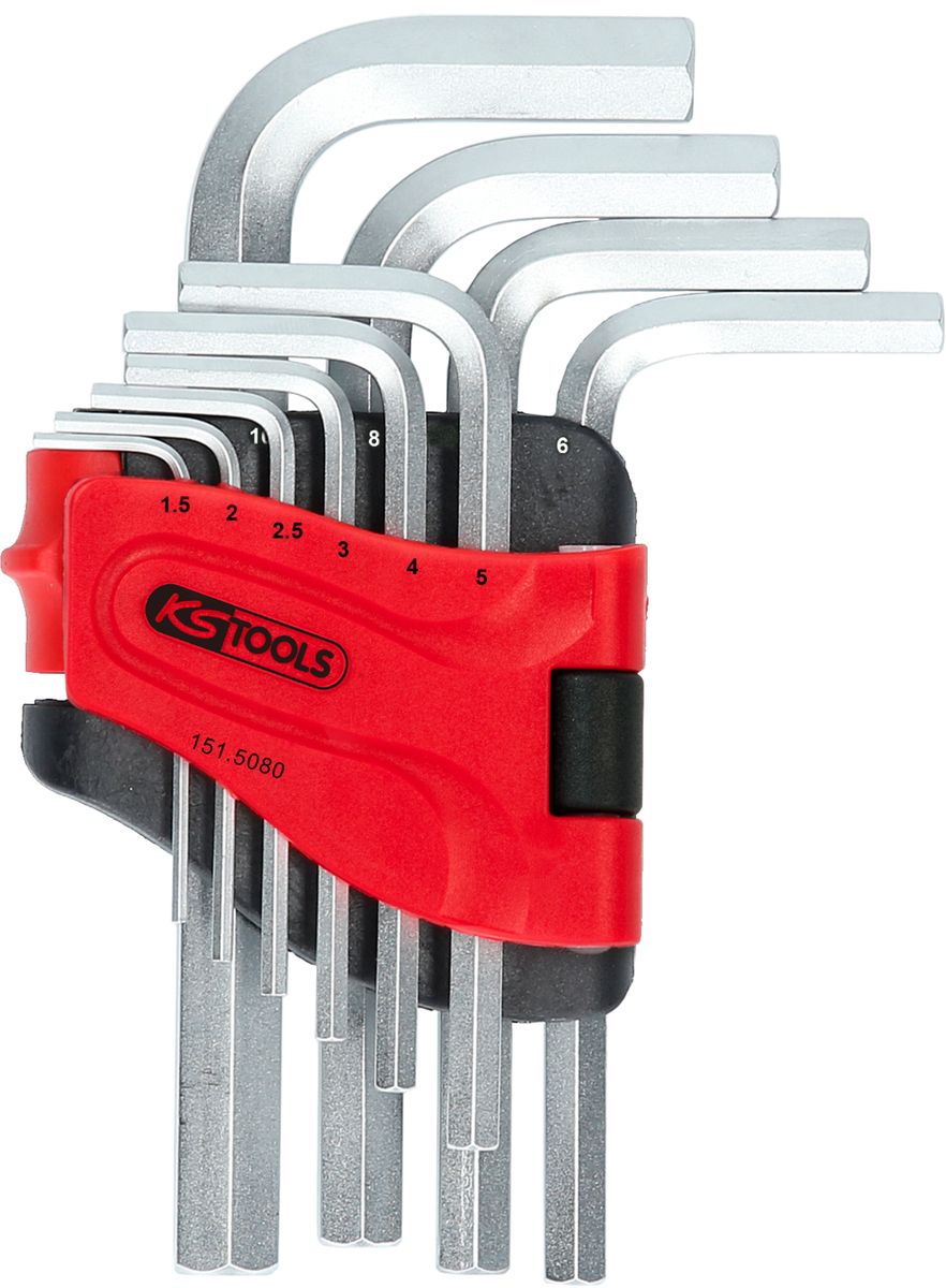 KS TOOLS Jeu de clés Allen, dans support pliable, 10 pièces 1,5-10 mm ( 151.5080 )