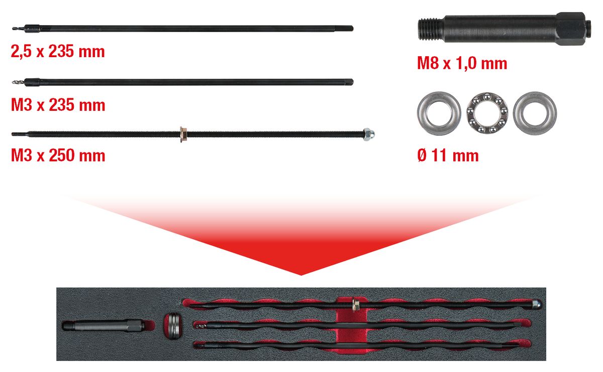 KS TOOLS Universal Glühkerzenspitzen-Ausbohrsatz M8 x 1,0 ( 152.1640 ) - Toolbrothers