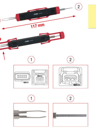 KS TOOLS Kabel-Entriegelungswerkzeug für Flachstecker und Flachsteckhülse 2,8-6,3mm ( 154.0011 ) - Toolbrothers