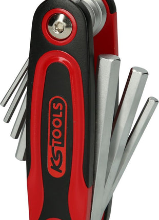 KS TOOLS Innensechskant-Winkelstiftschlüssel-Klapphalter,8-tlg ( 158.3540 ) - Toolbrothers