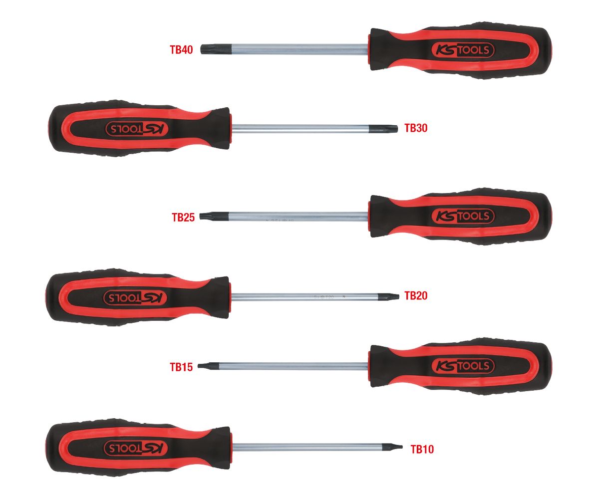 KS TOOLS ERGOTORQUEplus Schraubendreher-Satz, 6-tlg, Torx mit Bohrung ( 159.0040 ) - Toolbrothers