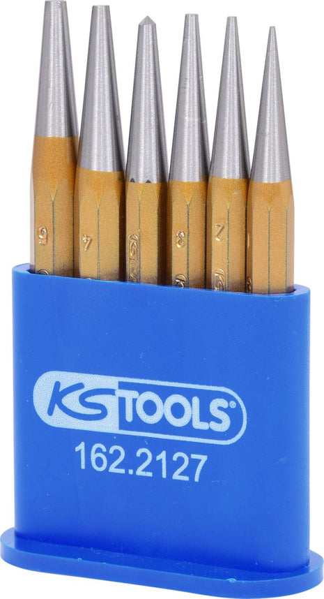 Jeu de poinçons KS TOOLS, 6 pièces sur support en plastique (162.2127)