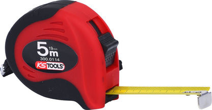 KS TOOLS Bandmaß mit Feststeller,schwarz-rot, 5m, 19mm ( 300.0114 ) - Toolbrothers