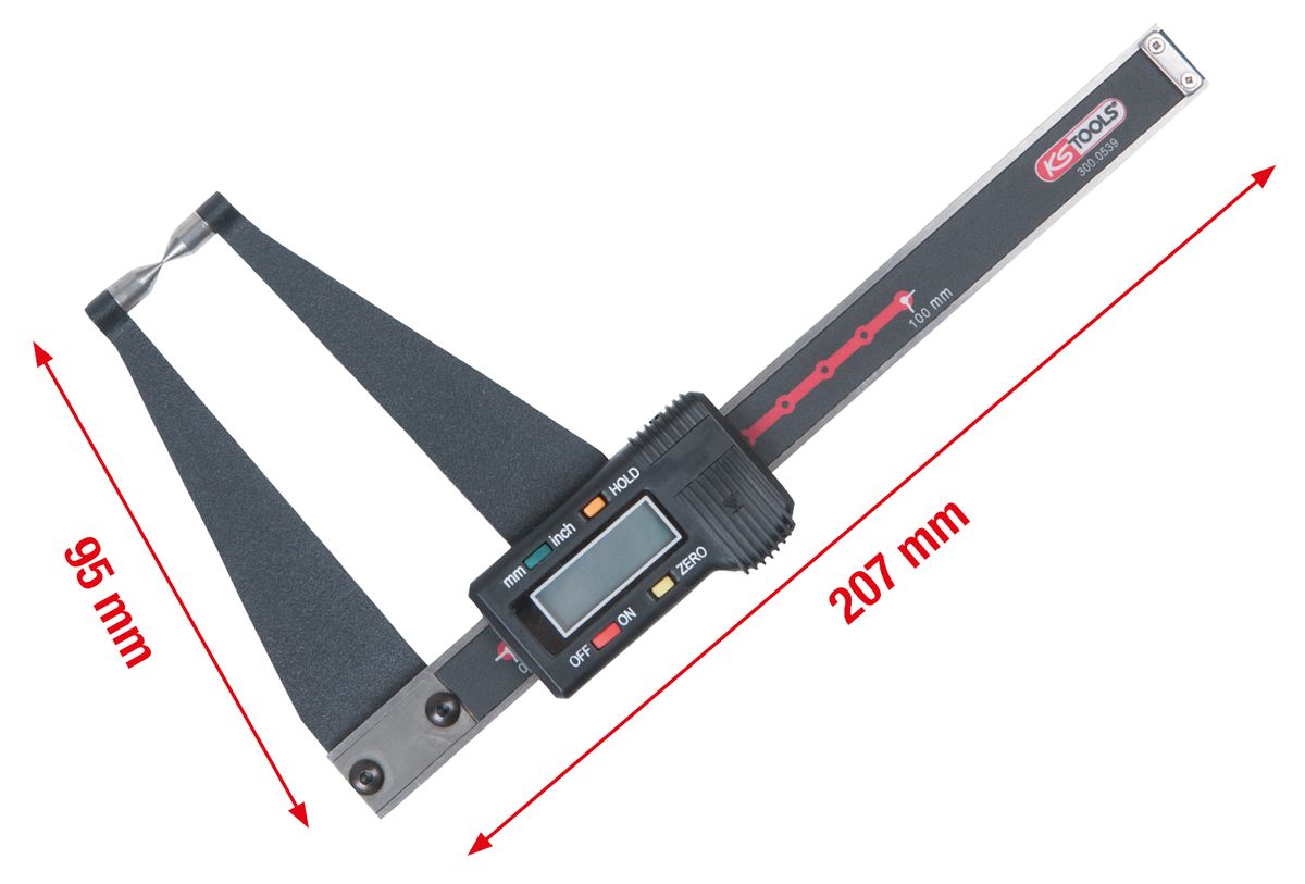 KS TOOLS Digital-Bremsscheiben-Messschieber 0 - 100 mm ( 300.0539 ) - Toolbrothers