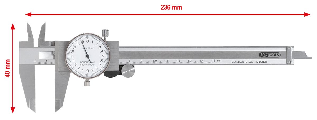 KS TOOLS Uhren-Messschieber, Messgenauigkeit +/-0,02 ( 300.0547 ) - Toolbrothers