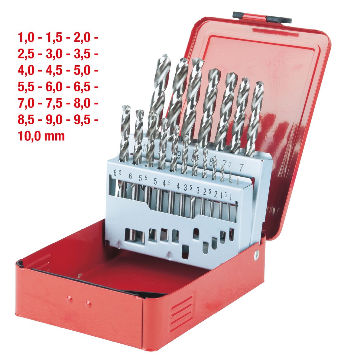 KS TOOLS HSS-G Spiralbohrer-Satz, Stahlblechkassette, 19-tlg 1-10mm ( 330.2610 ) - Toolbrothers