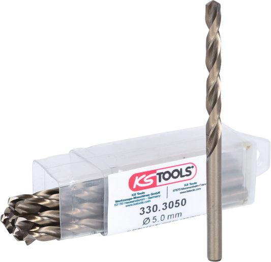 KS TOOLS HSS-G Co 5 Spiralbohrer, 5mm, 10er Pack ( 330.3050 ) - Toolbrothers