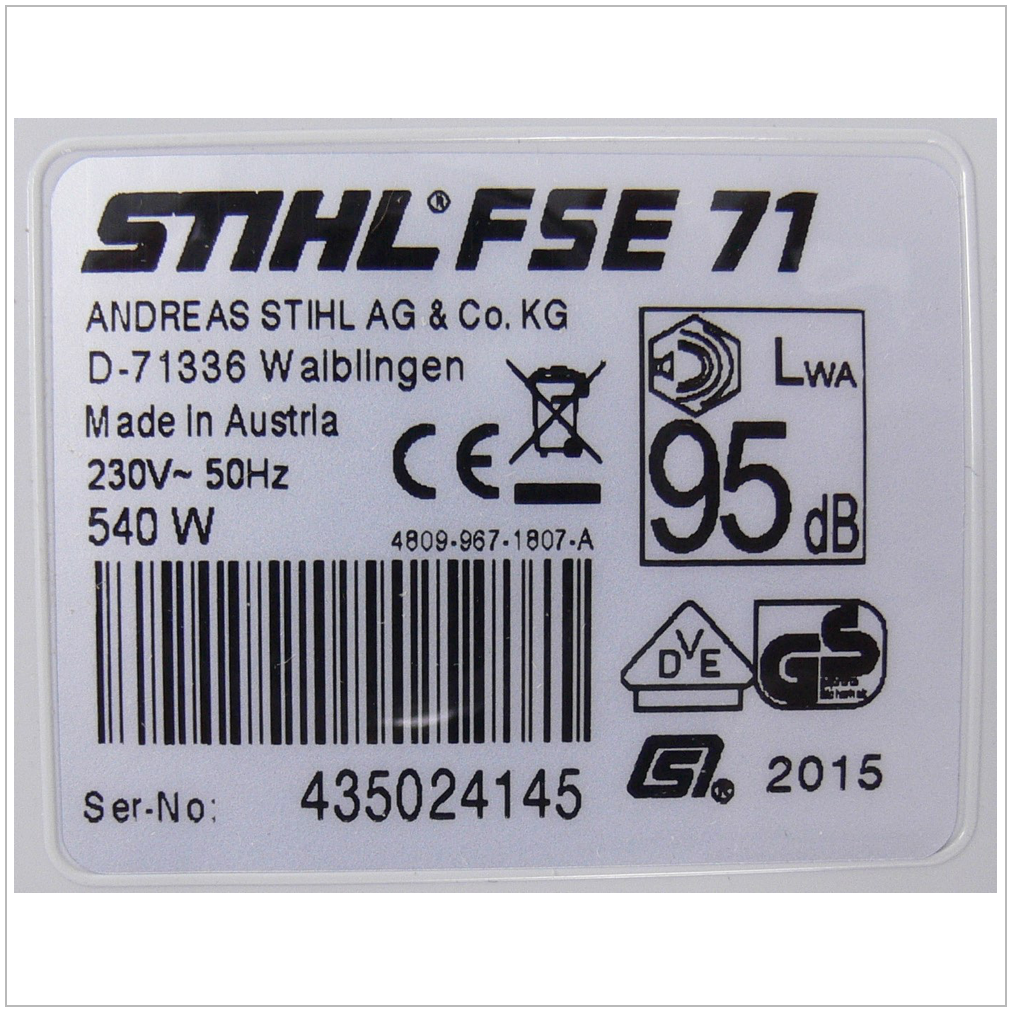 STIHL FSE 71 Freischneider 540 W leistungsstarke Elektro Motorsense ( 4809 011 4123 ) - Toolbrothers