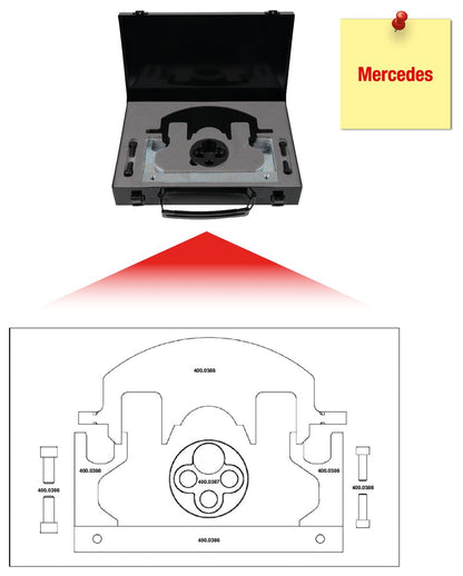 Jeu d'outils de calage moteur KS TOOLS pour Mercedes, 8 pièces (400.0385)