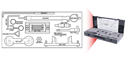 Jeu d'outils de calage moteur KS TOOLS pour VAG, 23 pièces (400.2300)