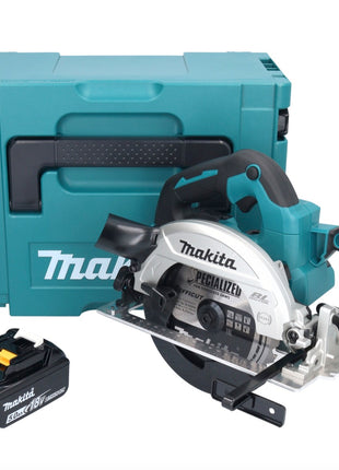 Makita DHS 661 T1J Akku Handkreissäge 18 V 165 mm Brushless + 1x Akku 5,0 Ah + Makpac - ohne Ladegerät - Toolbrothers